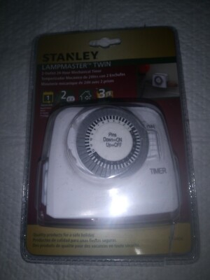 Stanley Temporizador 56404 Lampmaster Twin 2 Outlet 24 Hour Mechanical Timer 