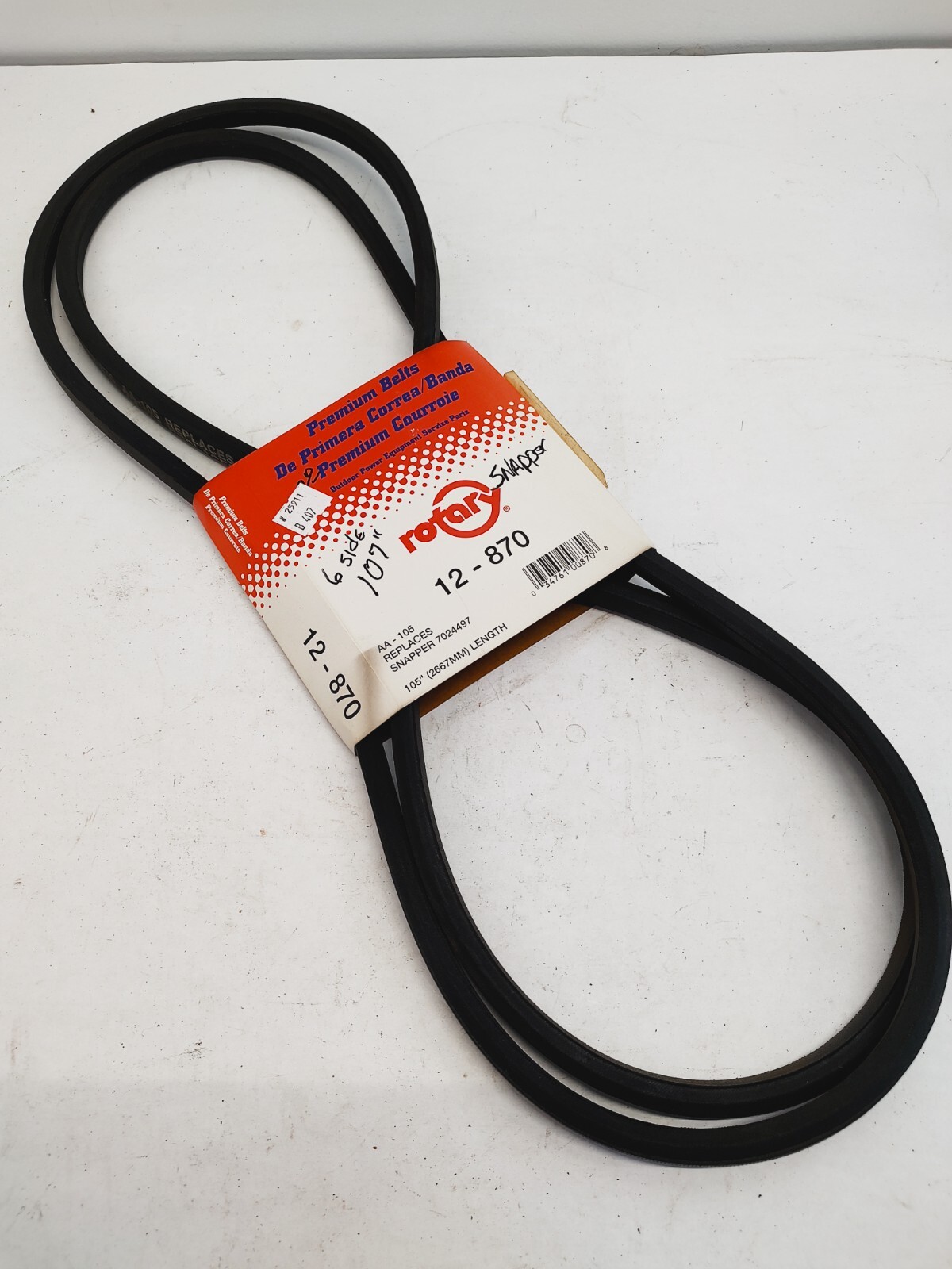 RT- 88311  Rotary 12-870 870 Premium Belt AA-105 Replaces Snapper