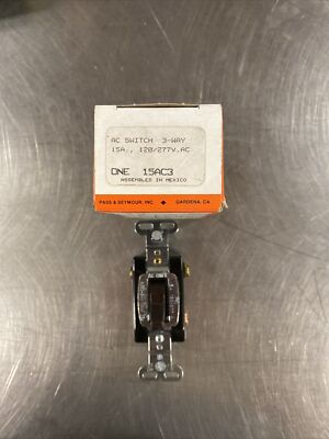 Pass & Seymour Brown 3-Way INDUSTRIAL Grade Toggle Wall Light Switch 15A 15AC3