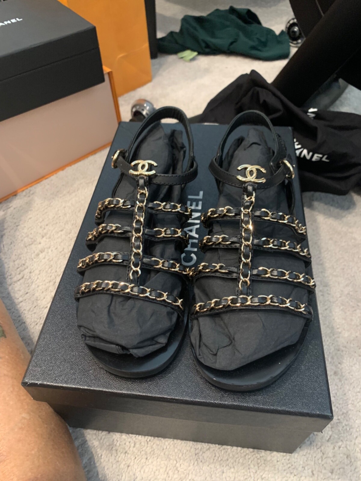 chanel flat sandals 39 2023 SS | eBay