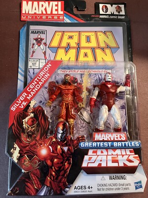 SILVER CENTURION vs MANDARIN Greatest Battles Comic Packs Marvel Universe 3.75 