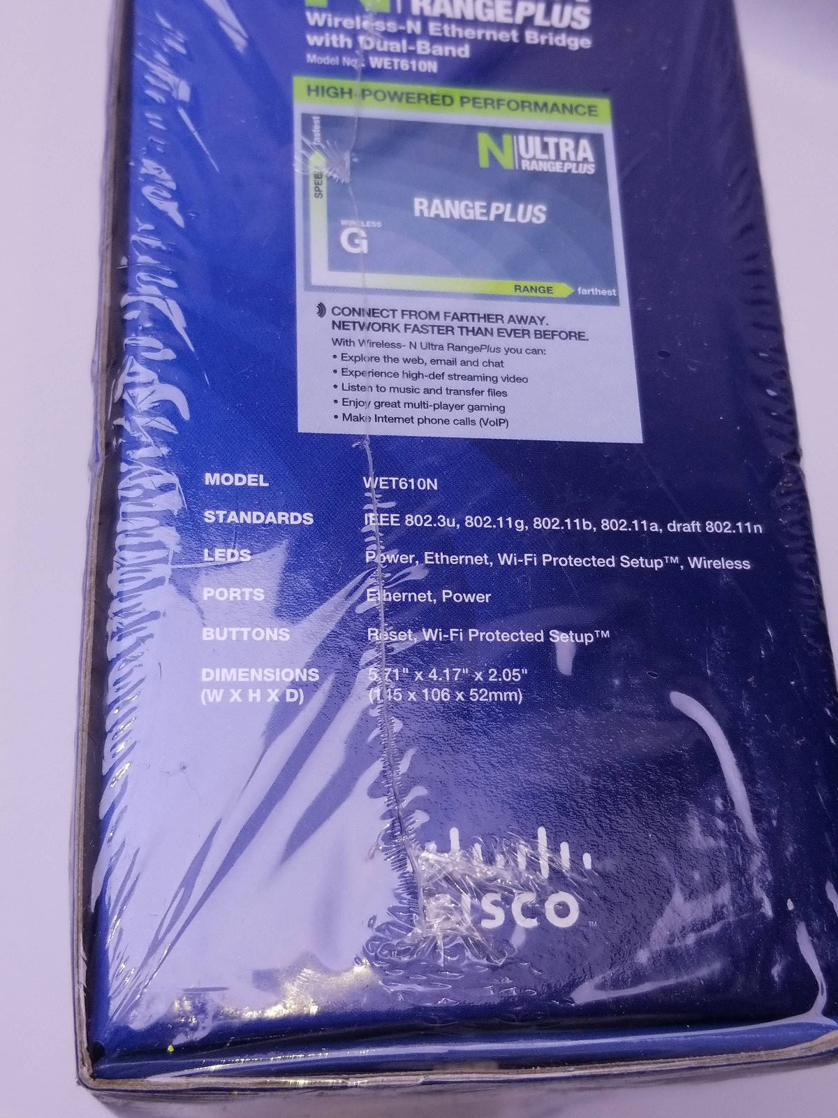 Linksys Wireless-N Ethernet Bridge Dual Band Wireless N Gaming Router WET610N