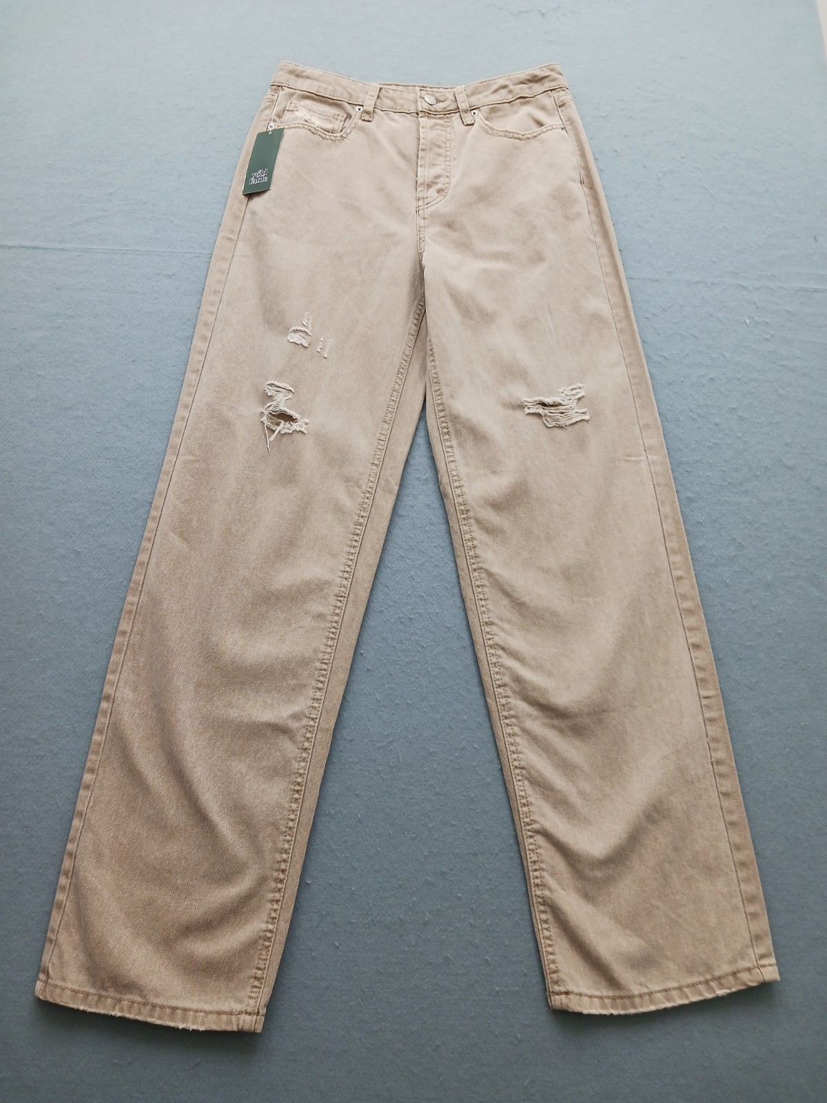 Wild Fable Women's Jeans Size 4 Tan Straight High-Rise Distressed NWT