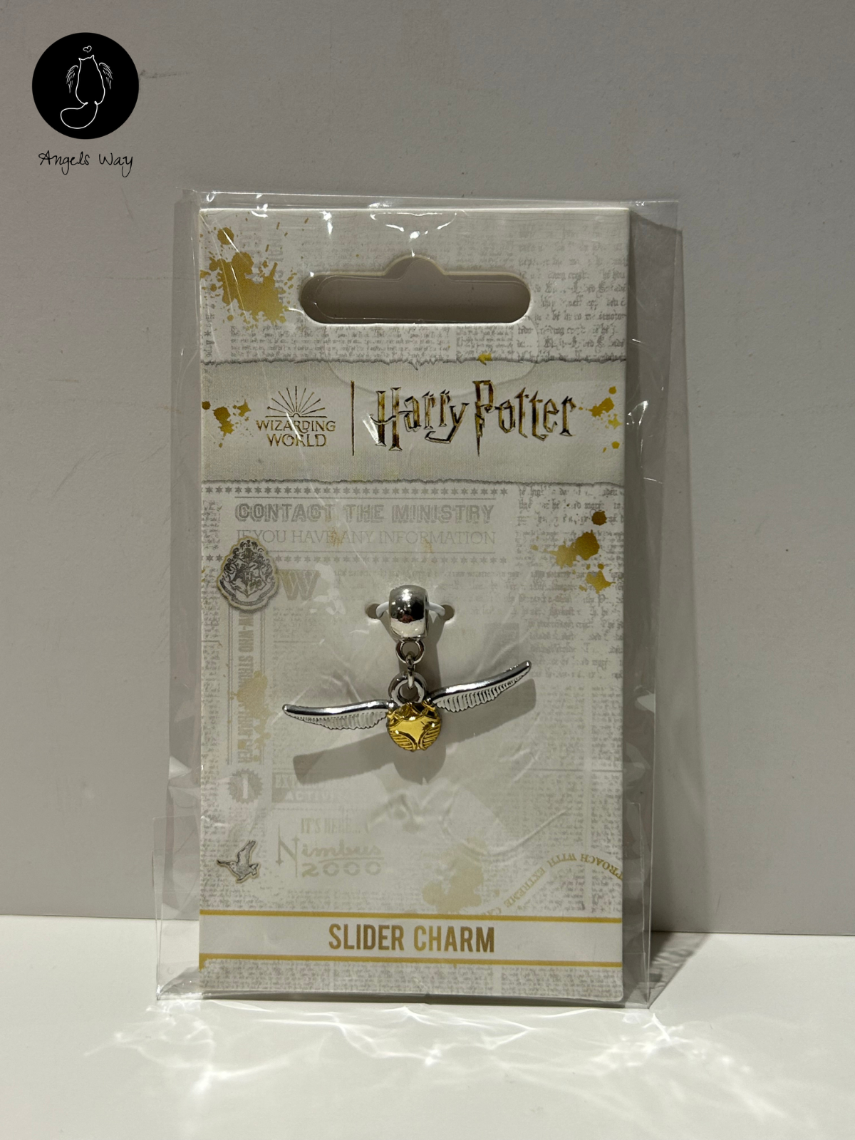 Official Harry Potter Golden Snitch Silver Slider Charm Jewellery