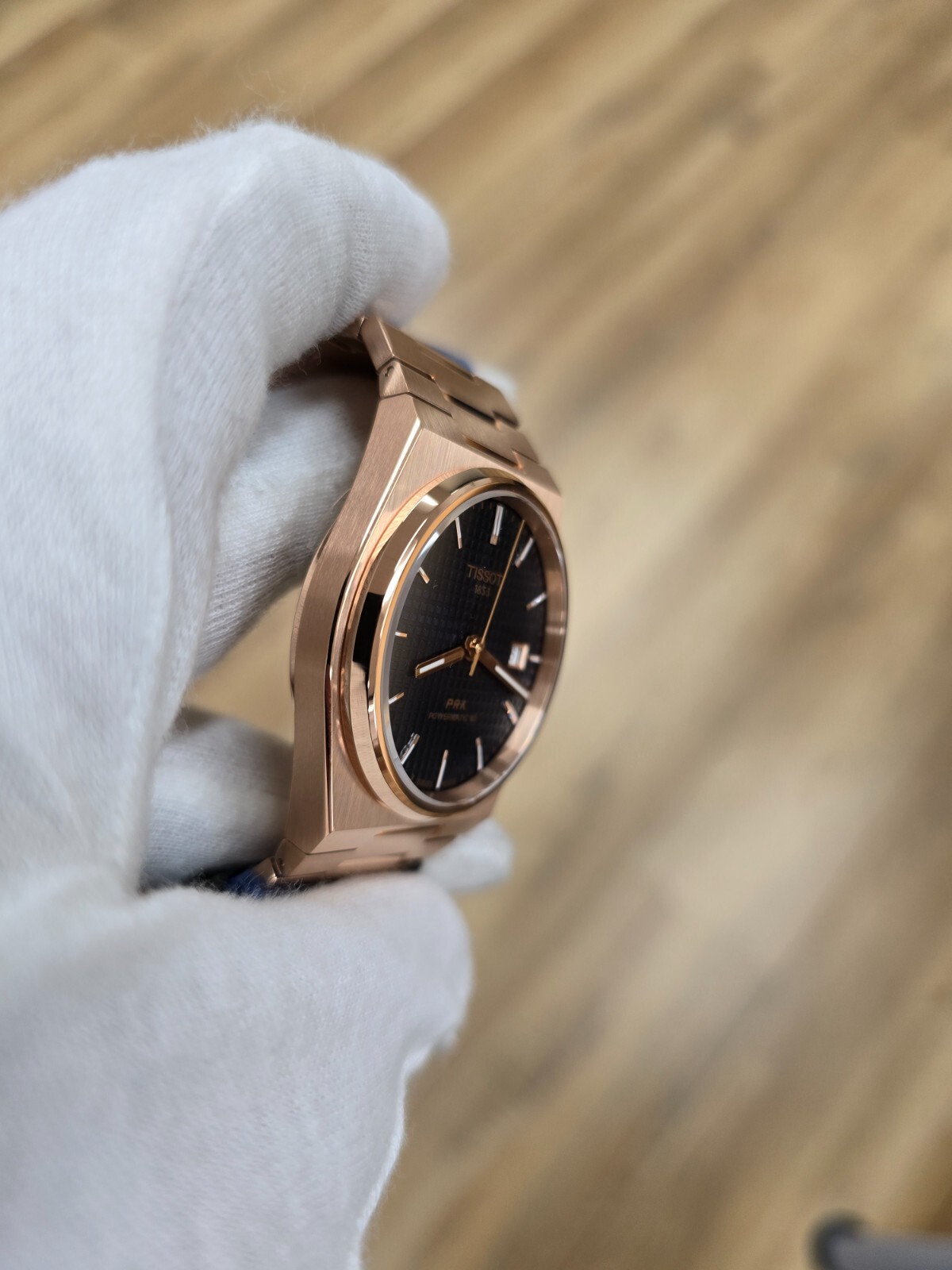 Tissot PRX 40mm Powermatic Blue Dial Rose Gold Mens Watch T137
