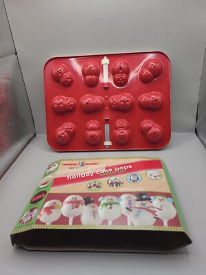 Nordic Ware Holiday Cake Pops Baking Pan Christmas Snowman Makes 12 Made In USA