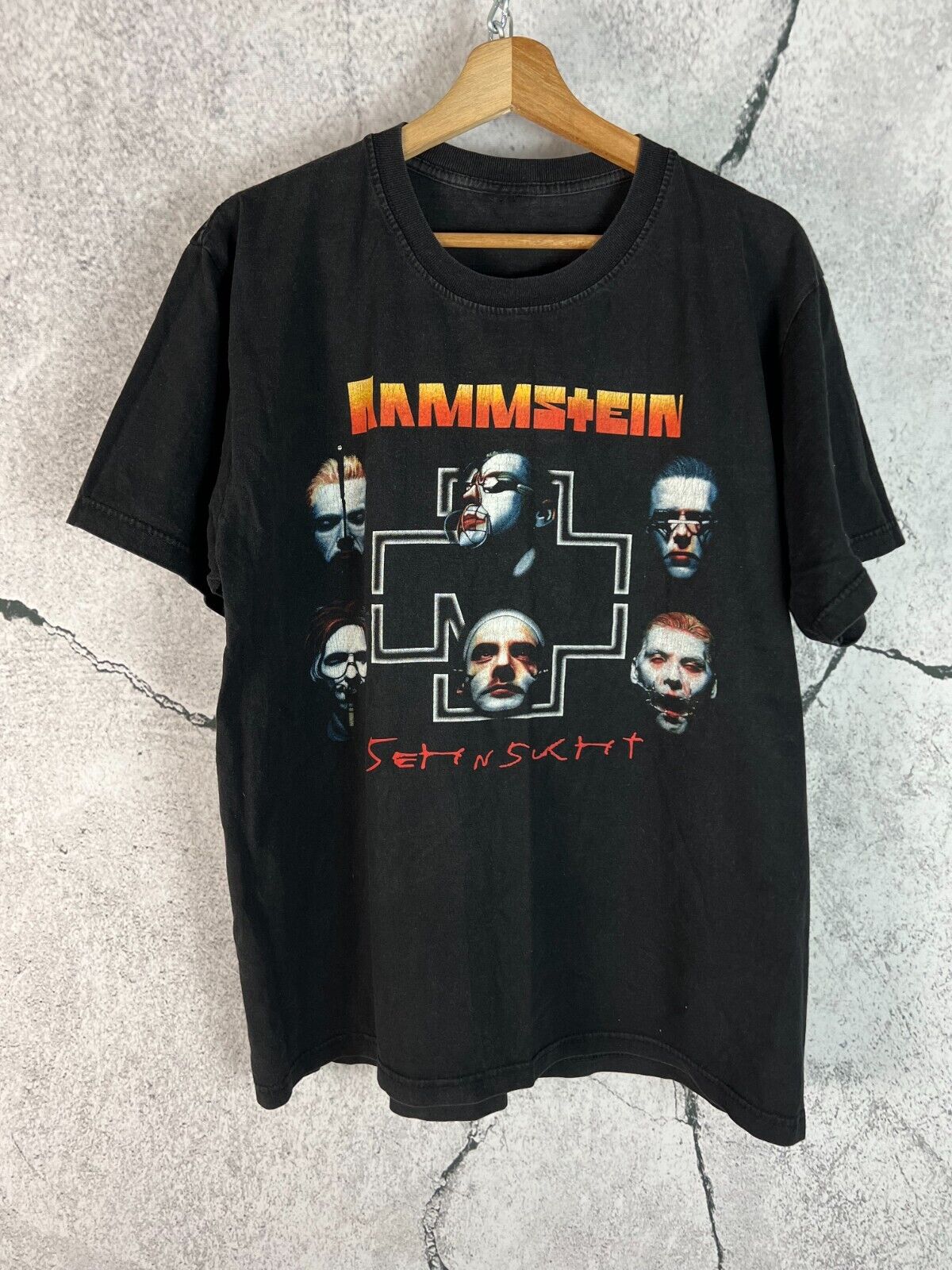 Vintage 90s 00s Rammstein Sehnsucht Album shirt Faces size L Vintage 90s 00s Rammstein Sehnsucht Album shirt Faces size L