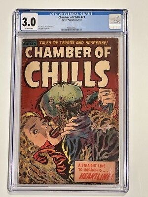 CHAMBER of CHILLS #23 CGC 3.0 1954 GOLDEN AGE HORROR PRE CODE Horror  GRAIL 
