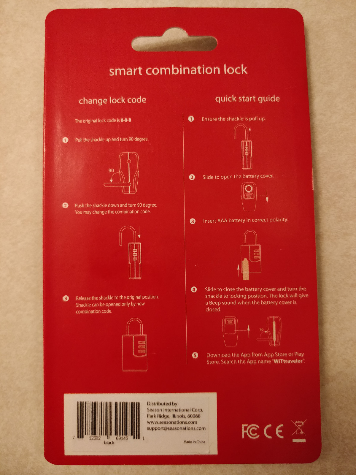 Smart Combination Luggage Lock - Direct Connect to iPhone or Android - NEW