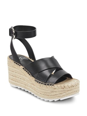 Женские черные эспадрильи MARC FISHER из кожи Рафаэль на танкетке и платформе 2 размера 10 М