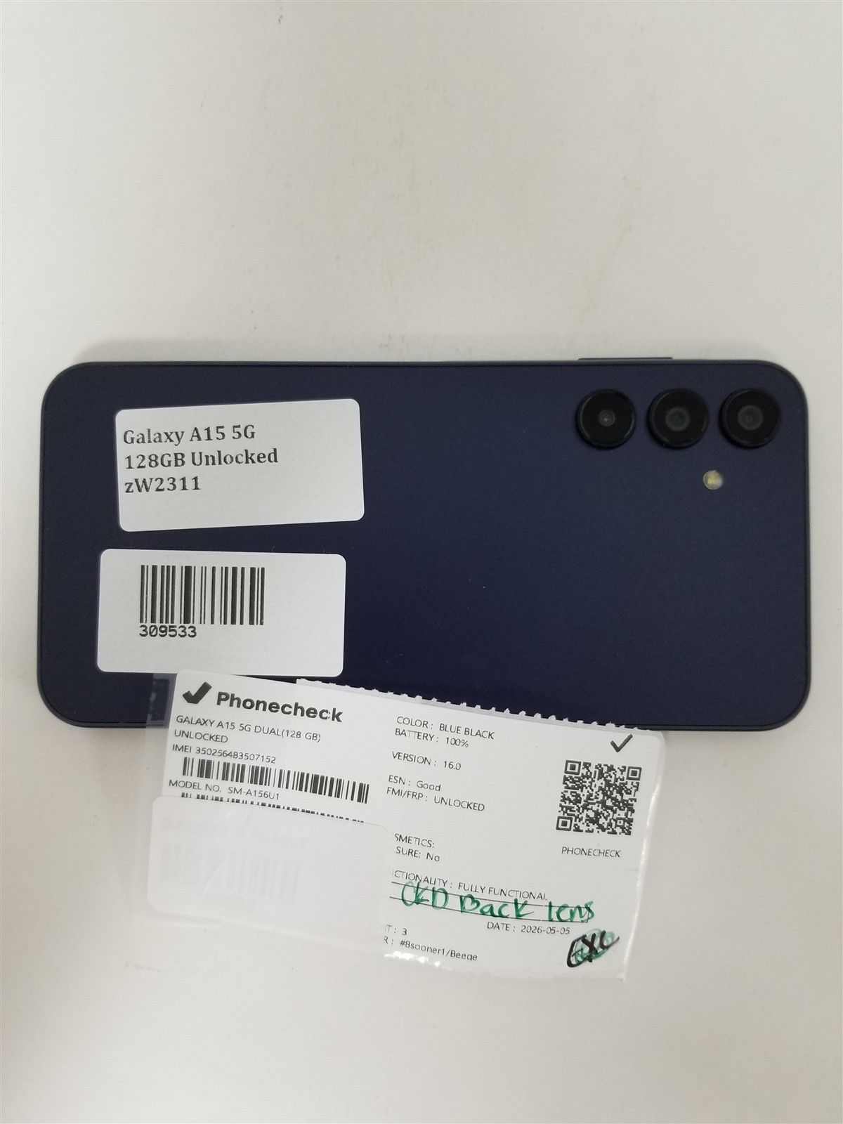 Samsung Galaxy A15 5G 128GB Black SM-A156U1 (Unlocked) Discounted zW2311