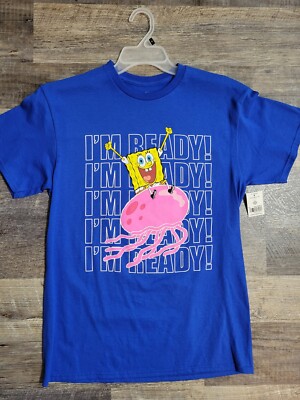 NWT SpongeBob SquarePants - I'm Ready T Shirt - Brand New w/Tags - Mens M,L,XL