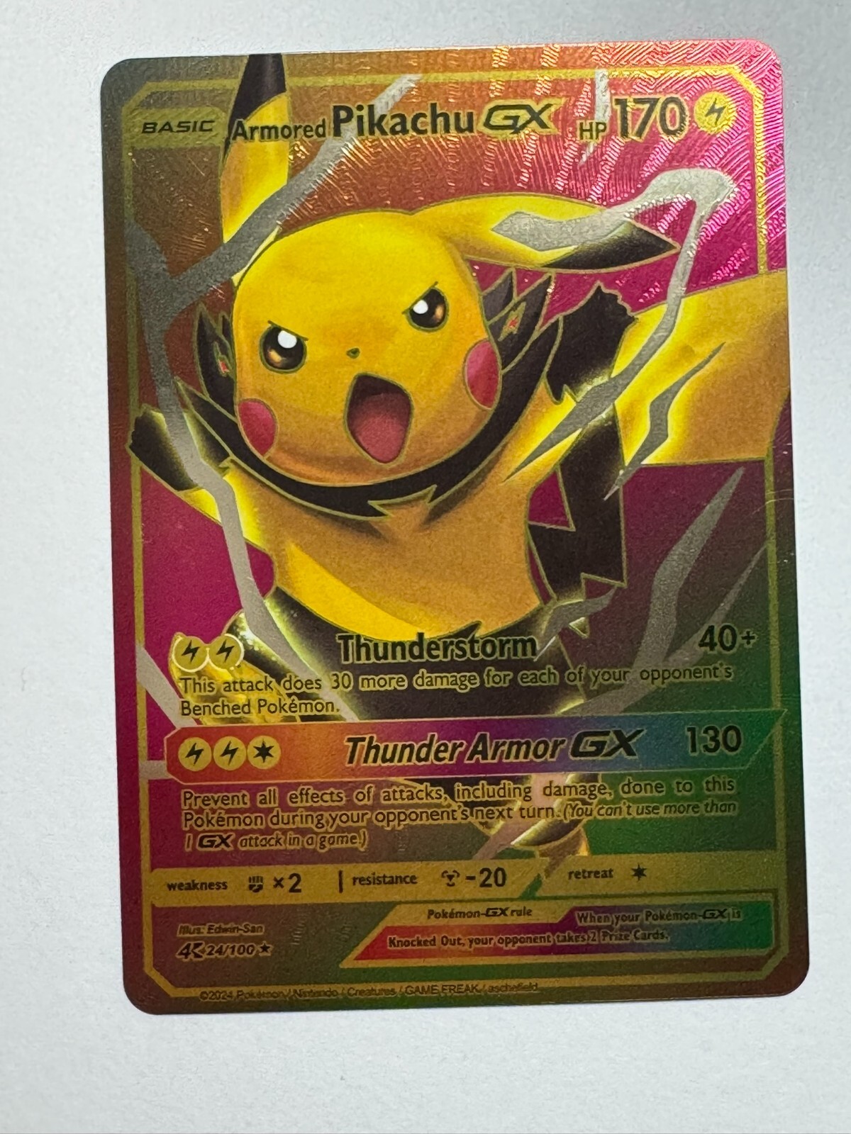 Pokemon Armored Pikachu GX RAINBOW DISPLAY Card MINT
