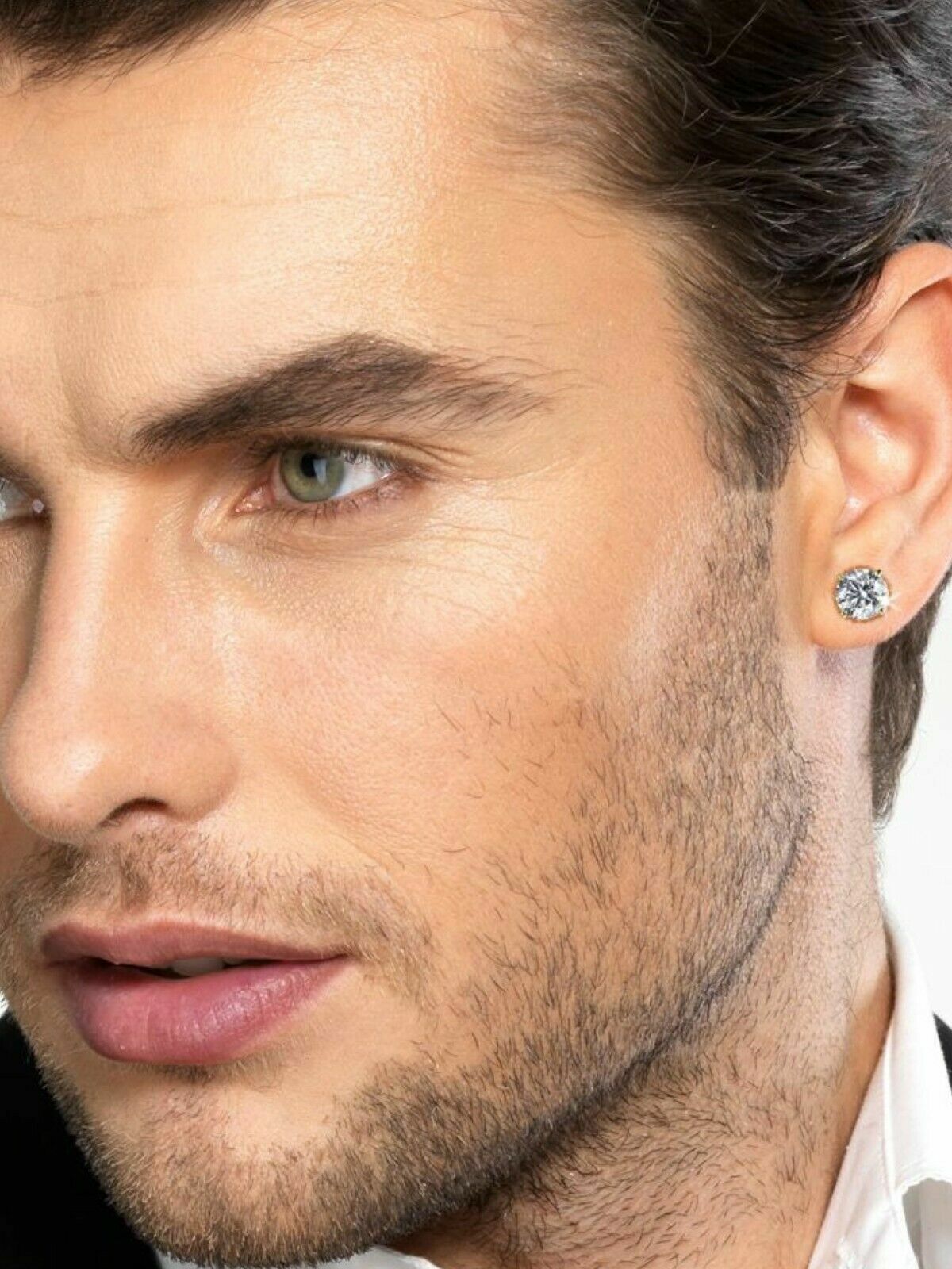 Solid 14k Yellow Gold Real Moissanite Stud Earrings 0.2-8ct Mens Ladies Iced