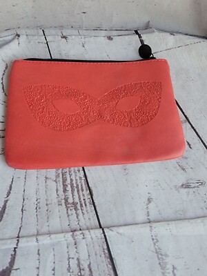 IPSY Red Sunglass/Mask Pattern Embossed Cosmetic Bag NWOT