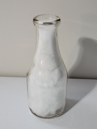 Quart Glass Milk Bottle Embossed Lettering At Bottom Vintage