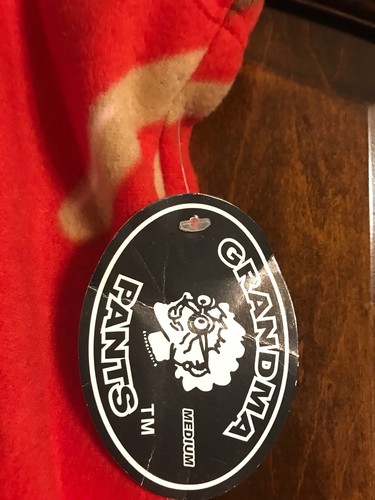 Grandma Pants Red Baseball-Themed Lounge/Sleep Pants Unisex Size M NWT