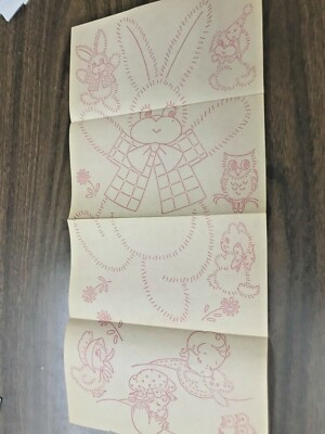 WB-359 Workbasket Iron-On Transfer-Embroidery-Large Rabbit, Duck, Children, Owl+
