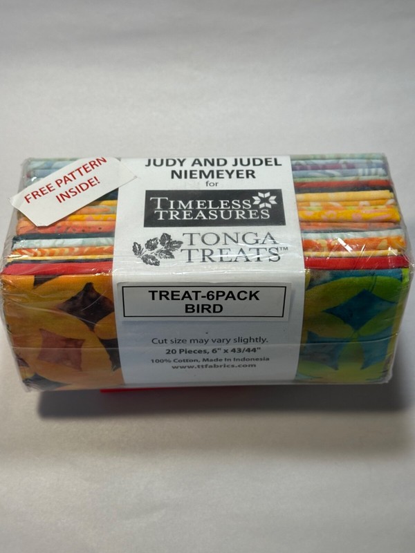 NIP Timeless Treasures Tonga Treats Batik 20 Pcs ‘BIRD’ 6"