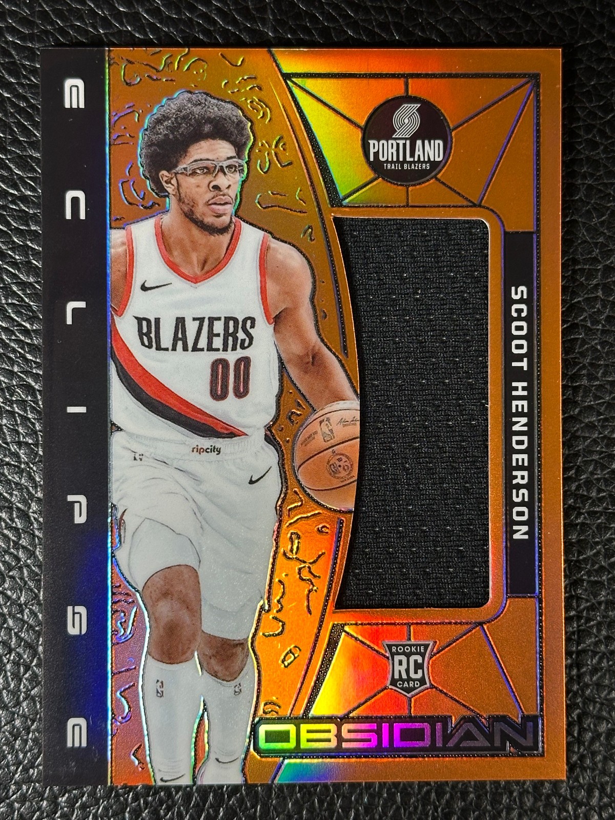 2023 Panini Obsidian Eclipse Orange Scoot Henderson /99 Jersey RC Rookie
