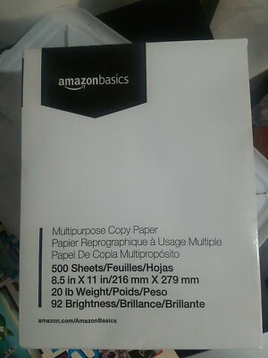 Amazon Basics Multipurpose Copy Printer Paper - White, 8.5 x 11 Inches, 1 Rea...