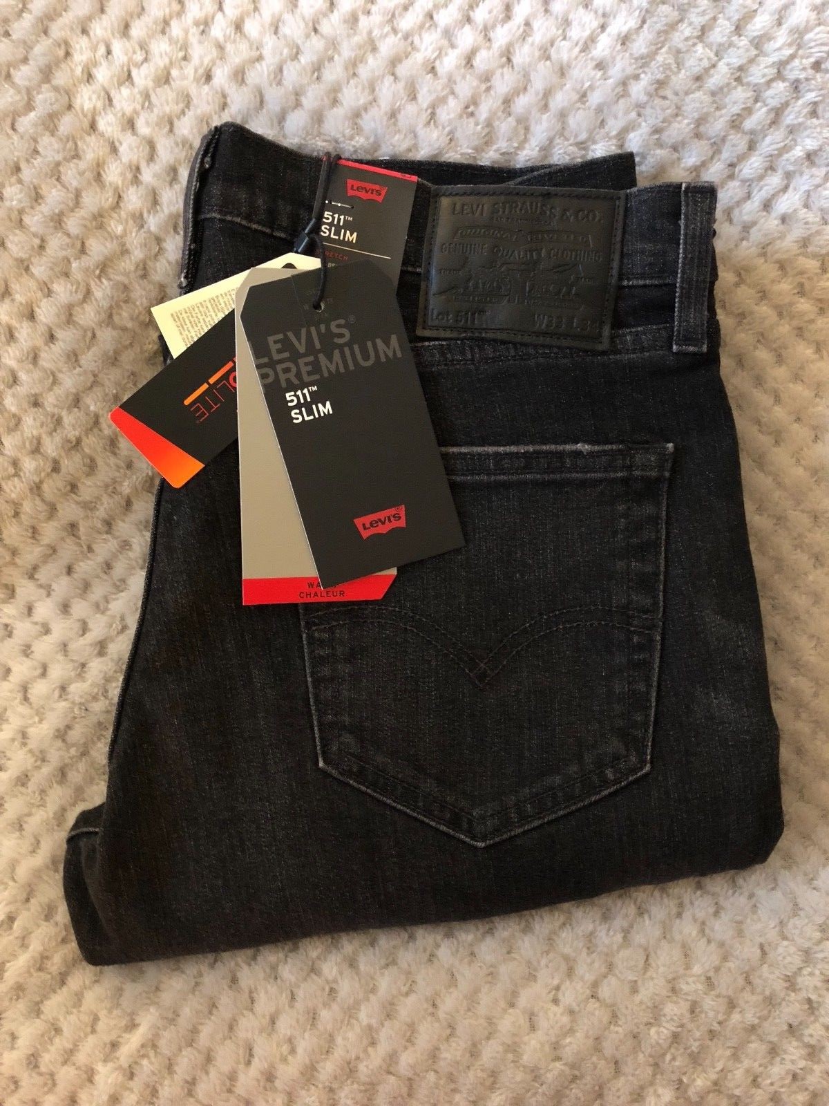 Mens Black Levi s Premium Warm 511 Slim Thermolite Stretch Jeans  VeryComfortable | eBay UK