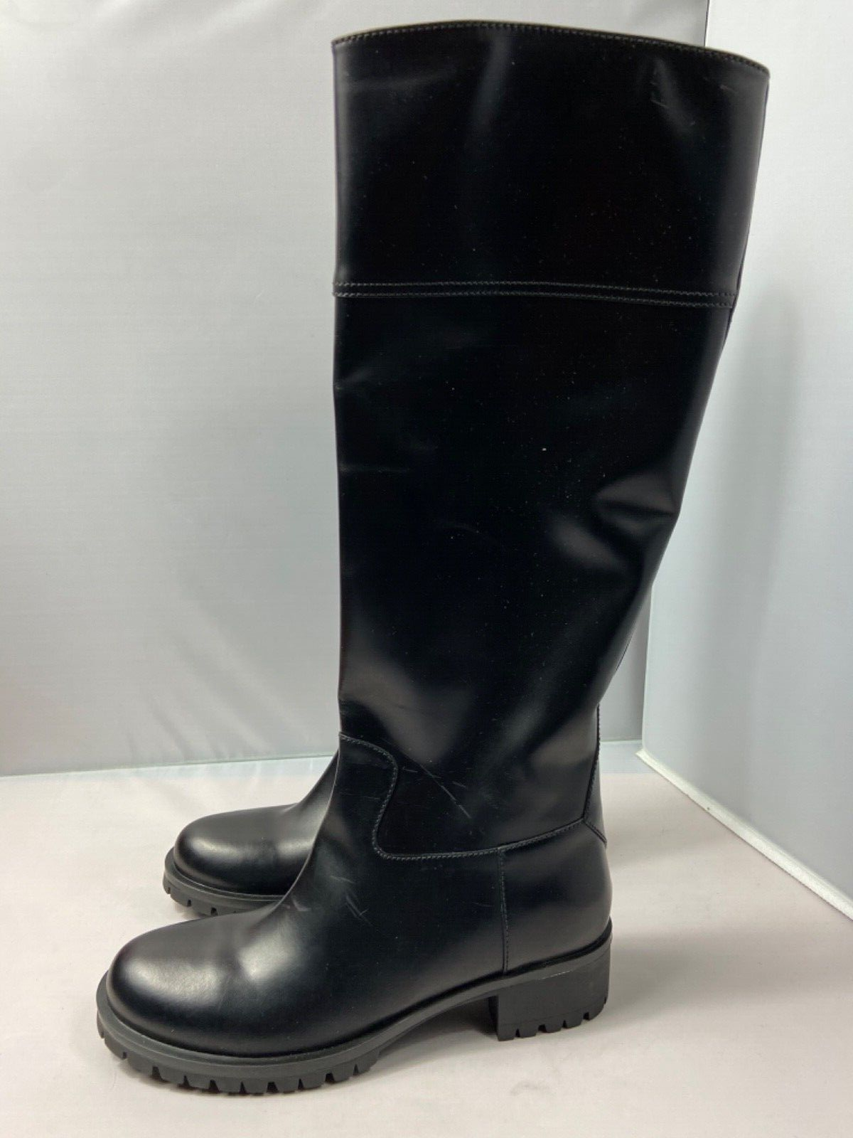 Prada Black tall leather boots 38.5 | eBay Prada Black tall leather boots 38.5 | eBay