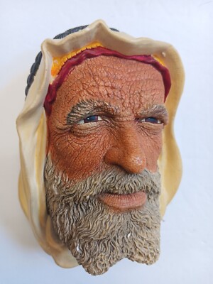 Bossons of England Syrian Arab Sheik Head Chalkware Wall Plaque Mount
