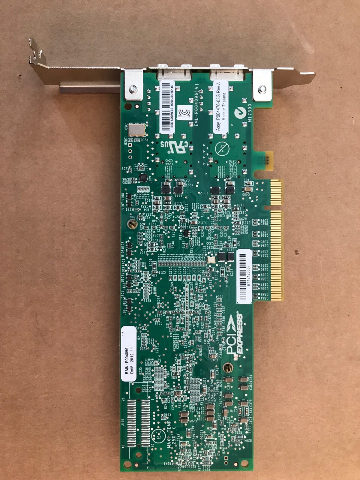 DELL P004096-03K Rev A. Emulex 10Gb/s Dual Port FC Network Card DP/N 08YY7M