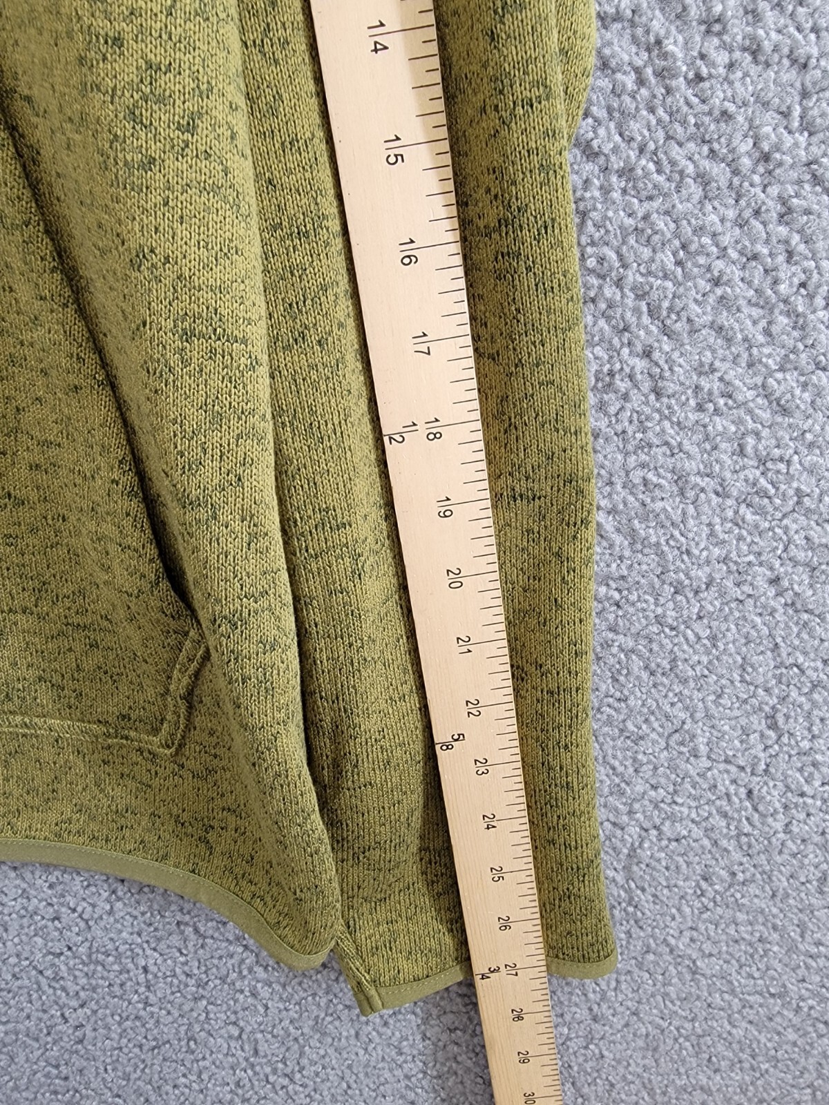 Bass Outdoor Regular-Fit Mixed-Media 1/4-Snap Hoodie Men's M Fir Green L/S - Picture 5 of 17