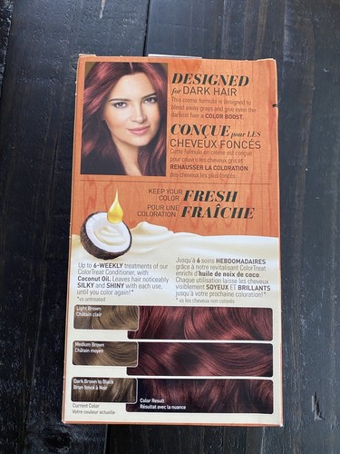 1x Clairol Natural Instincts 5RR Medium Red Crema Keratina Hair Color