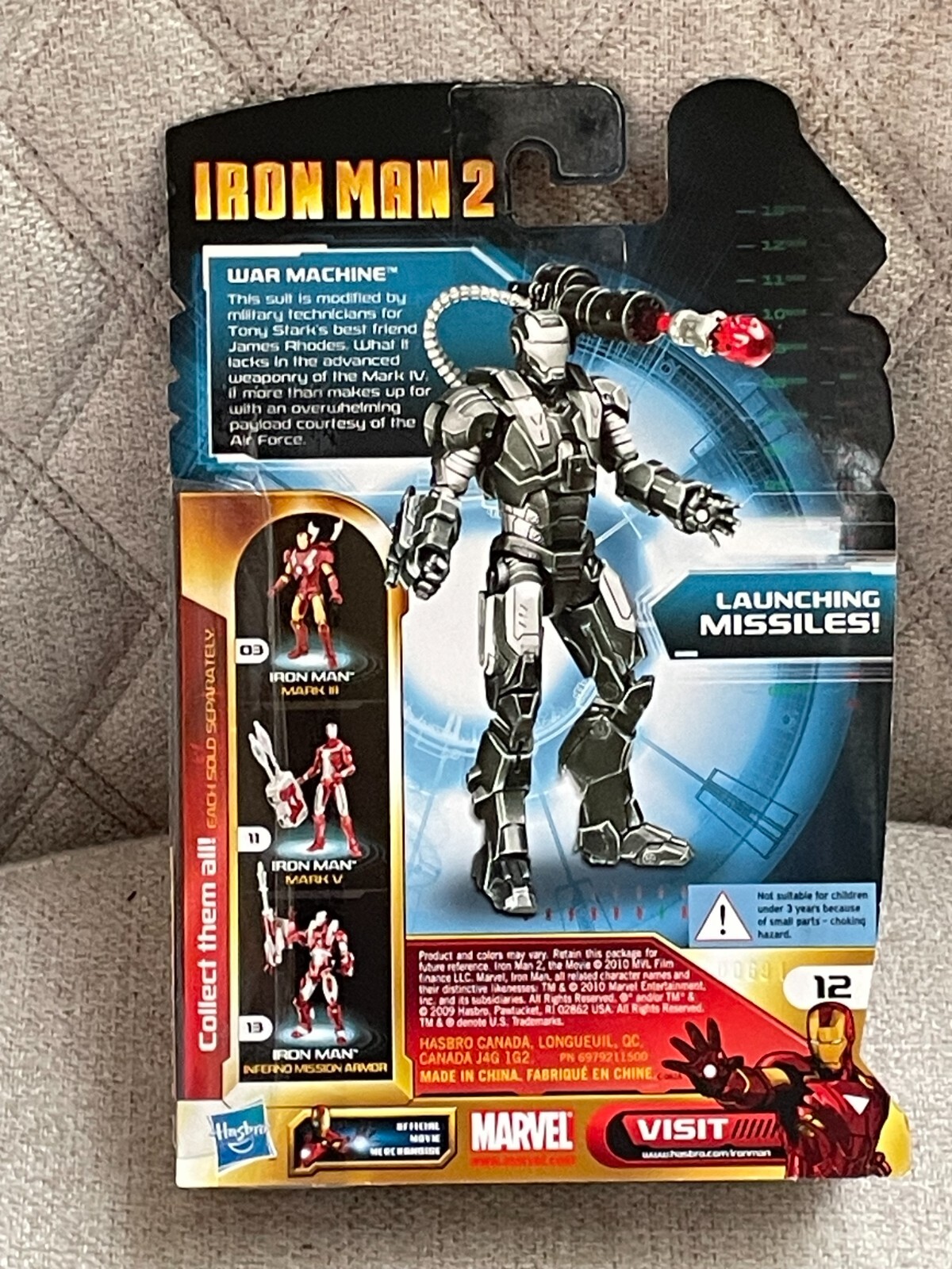 2010 HASBRO IRON MAN 2 MOVIE SERIES WAR MACHINE ACTION FIGURE WITH MISSILES NEW