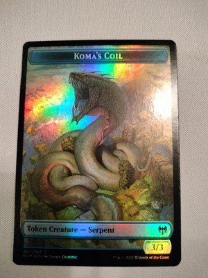 MTG Human Warrior Token   Koma's Coil Token Kaldheim 003/023   007/023 Foil...
