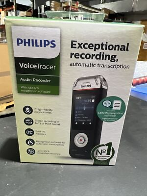 Philips Voice Tracer DVT2810 Digital Recorder 8GB built in Memory Rechargable