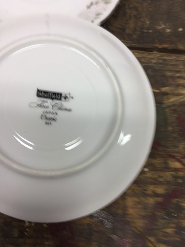 2 Sheffield Fine China Saucers Japan Classic 501 Pink Rose Pattern LOW SHIP