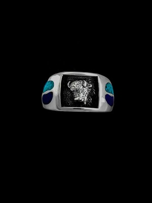 Sterling Silver Buffalo Ring • Navajo Handcrafted • Spirit Animal Ring •...