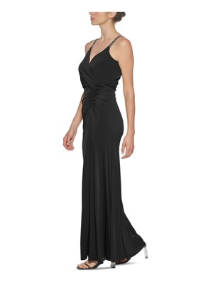 

CALVIN KLEIN Womens Black Straps Трикотажное вечернее платье без рукавов джерси, Черный