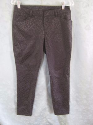 AGB Black on Black Leopard Print Pants Size 4 NWT
