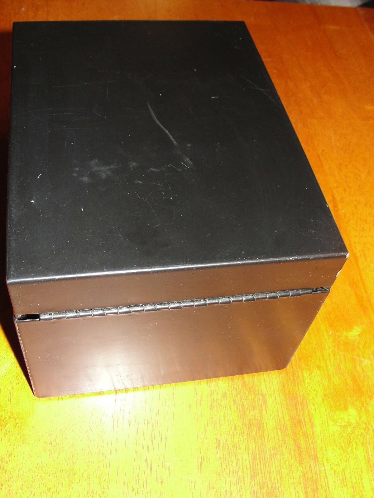 Vintage? Steel Metal 4x6 Index Card File Recipe Box Drawer Industrial Adjustible