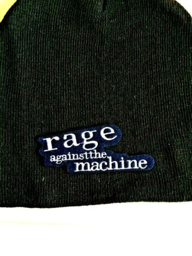 Rage Against the Machine Black Beanie Hat B/W Embroidered Logo NEW Never Used 