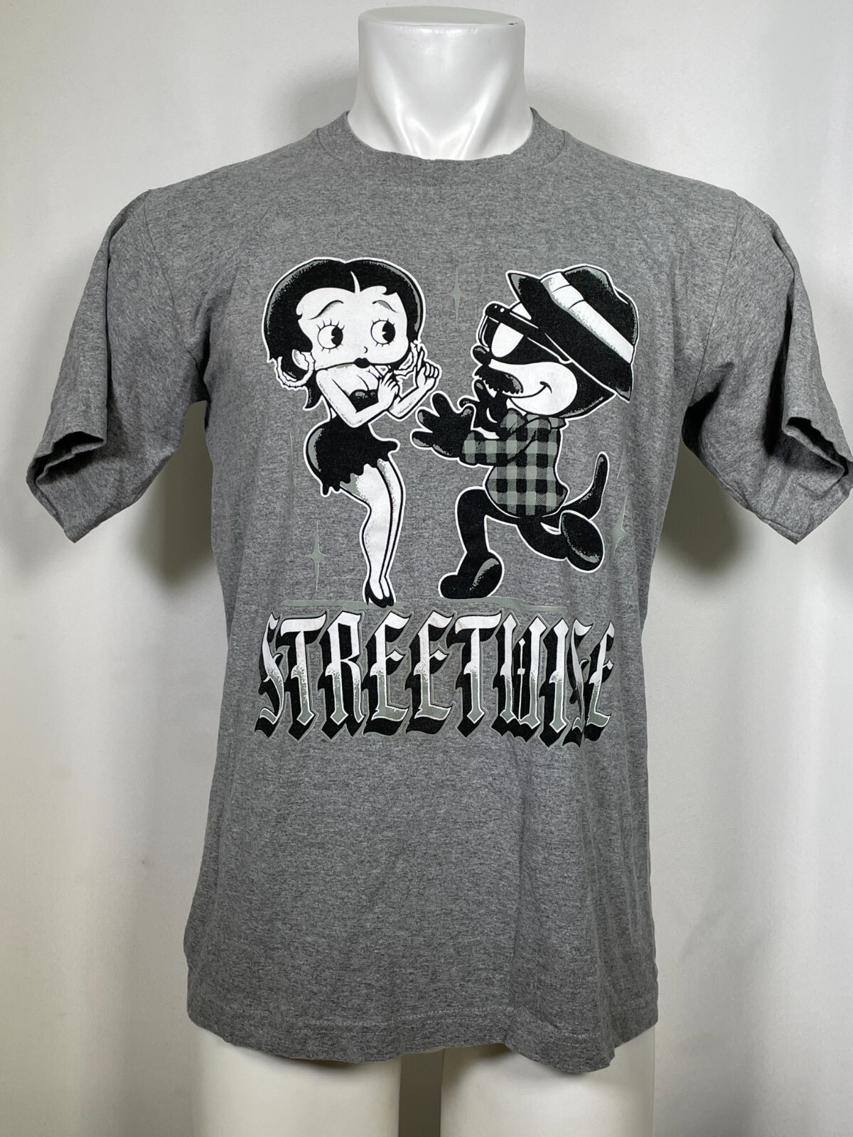 Streetwise Betty Boop & Felix The Cat The Chase Gray T-Shirt