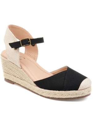 

JOURNEE COLLECTION Женская черная кепка 1/2 дюйма на платформе Ashlyn Wedge Shoes, Черный, ASHLYN-WEDGE-SANDAL