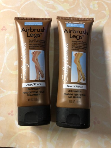 2x SALLY HANSEN AIRBRUSH LEGS MAKEUP LOTION DEEP FORCE 4 OZ EACH - NEW !!