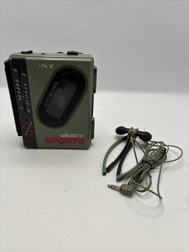 Rare Grey Sony Sports Walkman WM-F75 Radio/Cassette Player +