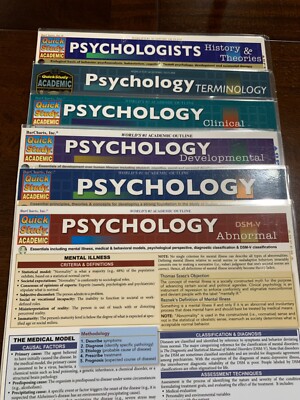 Barcharts Lot Of 6 Psychology Quick Study Guides .