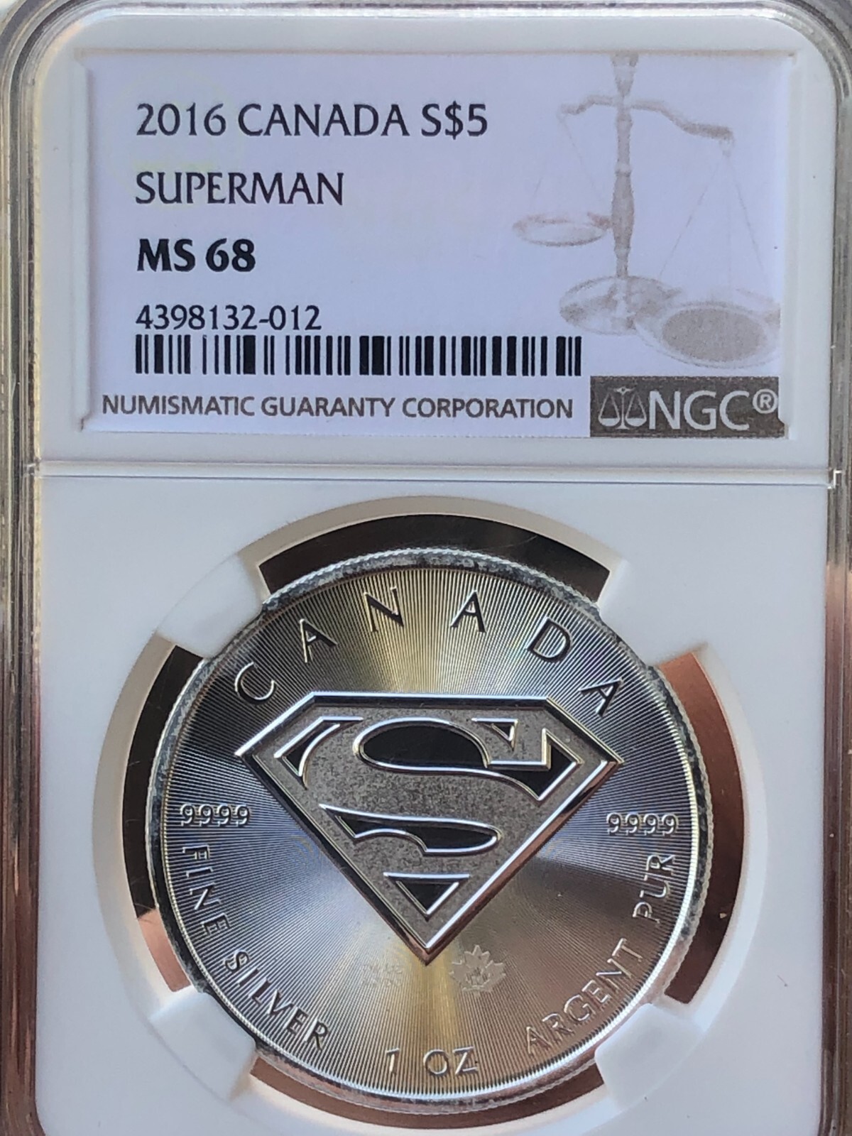 2016年カナダスーパーマン1オンス銀貨　新品未使用 保証書・カプセル付き] 2016年 (新品) カナダ「スーパーマン