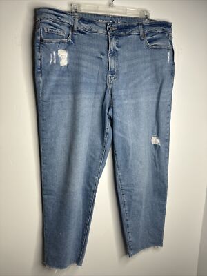 Old Navy Womens High Rise Distressed Jeans Capri 20 NWT