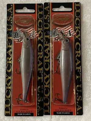 (LOT OF 2) LUCKY CRAFT POINTER 100 SP 5/8oz.  GHOST PROBLUE  NIP