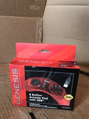 Retro-Bit Official Sega Genesis USB Controller 8-Button PC/Mac Raspberry Pi Red