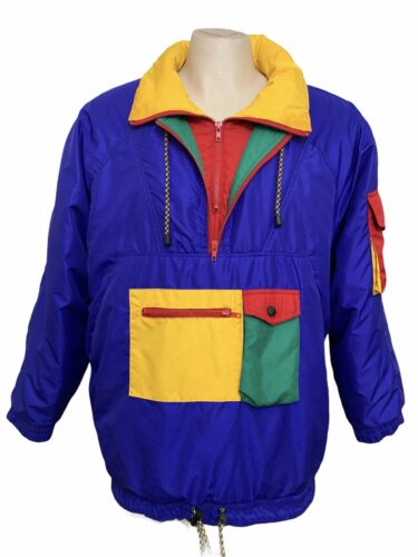 90s Gant Men's Primary Colorblock Ski Cold Weather Puffer Jack...